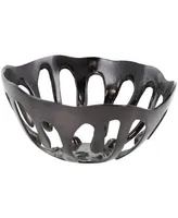 Rosemary Lane Aluminum Drip Decorative Bowl with Open Frame Design, Set of 2 - 13