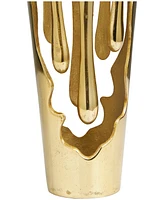 Rosemary Lane Aluminum Drip Vase with Melting Designed Body, 8" x 8" x 19"