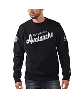 Men's Starter x Nhl Black Ice Colorado Avalanche Cross Check Pullover Sweatshirt