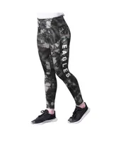 Women's Msx by Michael Strahan Black Philadelphia Eagles Aubrey Tie-Dye Leggings