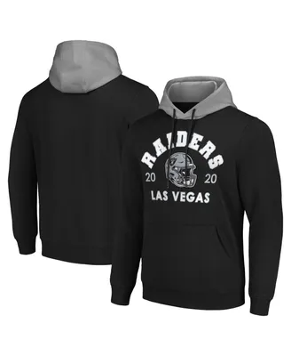 Men's G-iii Sports by Carl Banks Black Las Vegas Raiders Colorblock Pullover Hoodie