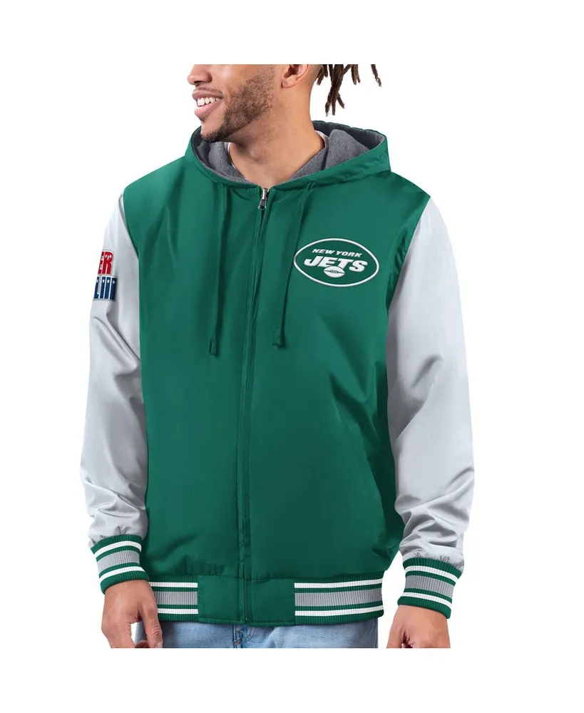 Men's G-iii Sports by Carl Banks Green, Gray New York Jets Commemorative Reversible Full-Zip Jacket