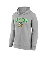 Women's Fanatics Heather Gray Oregon Ducks Evergreen Campus Pullover Hoodie