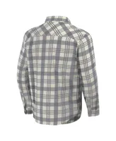Men's Darius Rucker Collection by Fanatics Gray, Natural Miami Hurricanes Plaid Flannel Long Sleeve Button-Up Shirt