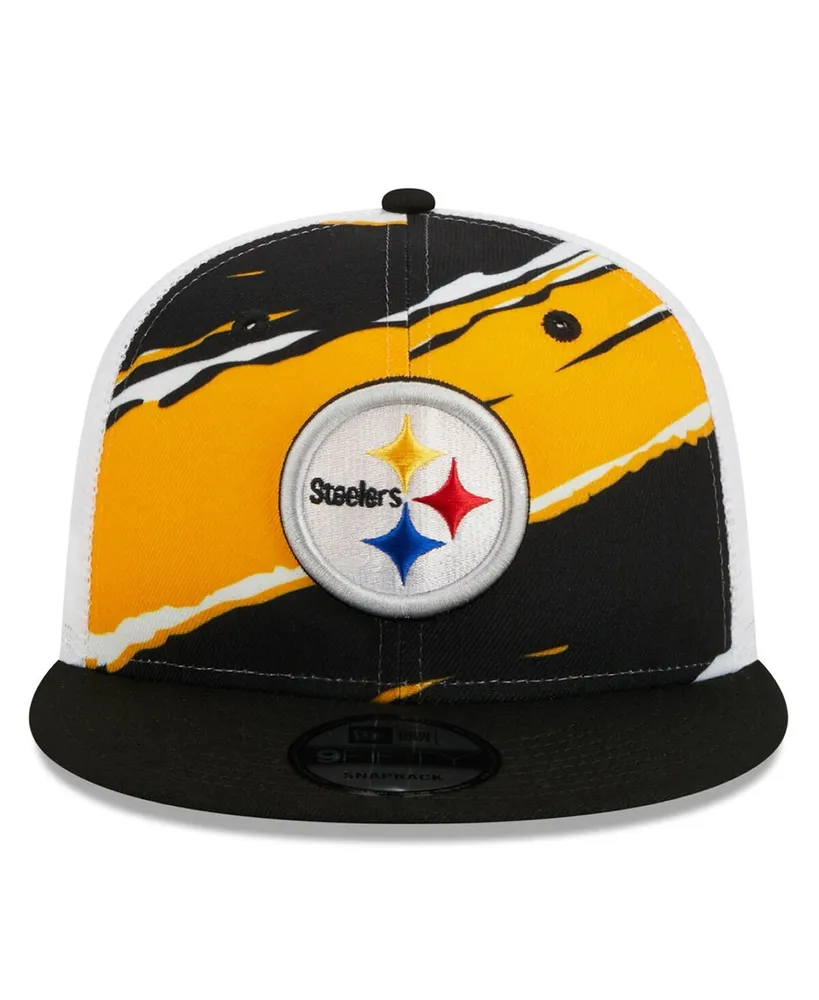 Men's New Era Black Pittsburgh Steelers Tear Trucker 9FIFTY Snapback Hat