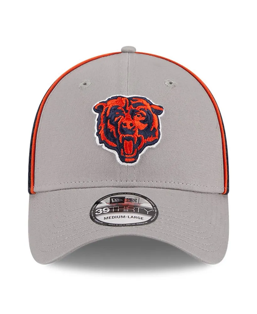 Men's New Era Gray Chicago Bears Pipe 39THIRTY Flex Hat