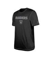 Men's New Era Black Las Vegas Raiders Third Down Puff Print T-shirt