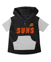 Infant Boys and Girls Purple, Black, Gray Phoenix Suns Bank Shot Bodysuit, Hoodie T-shirt Shorts Set