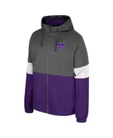 Men's Colosseum Charcoal Kansas State Wildcats Miles Full-Zip Jacket