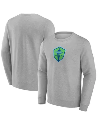 Men's Fanatics Heather Gray Seattle Sounders Fc Primary Logo Fleece Sweatshirt