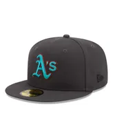 Men's New Era Graphite Oakland Athletics Print Undervisor 59FIFTY Fitted Hat