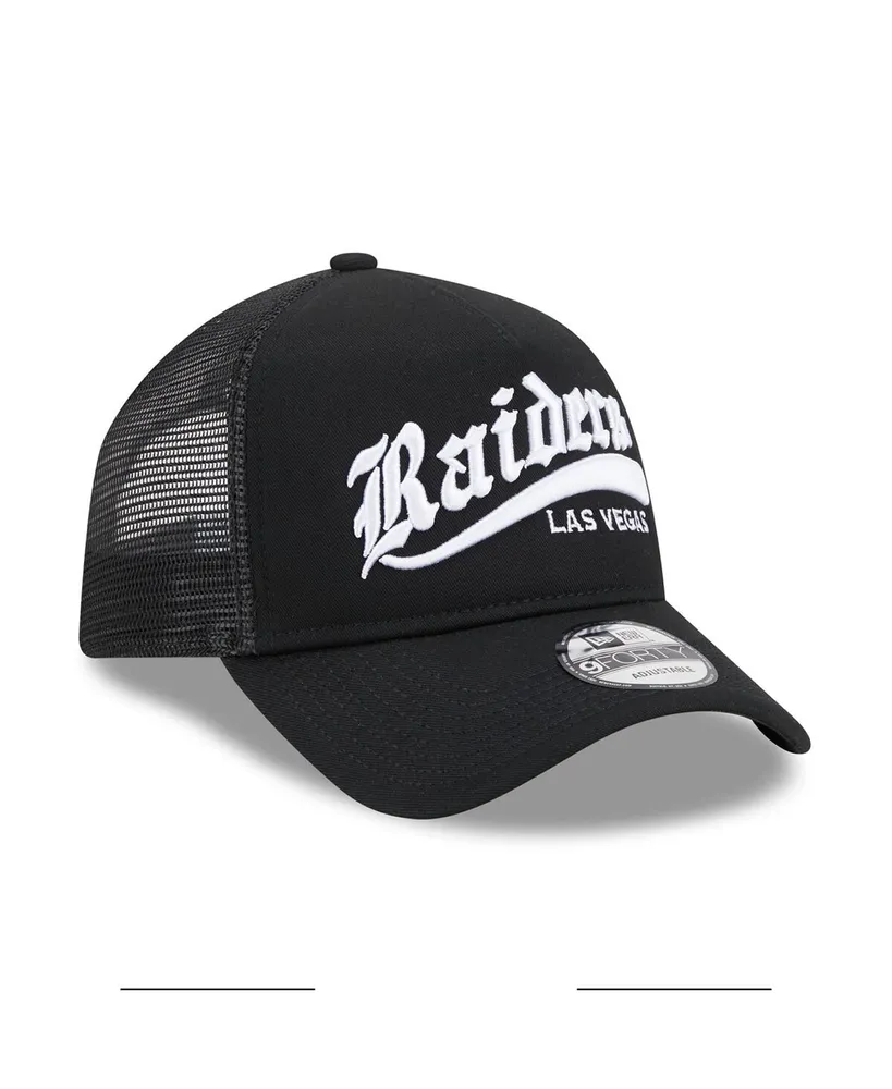 Men's New Era Black Las Vegas Raiders Caliber Trucker 9FORTY Adjustable Hat
