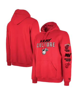 Men's New Era Red Distressed Miami Heat Big and Tall 2023/24 City Edition Jersey Pullover Hoodie