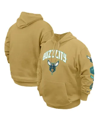 Men's New Era Tan Charlotte Hornets Big and Tall 2023/24 City Edition Pullover Hoodie
