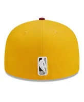 Men's New Era Yellow, Red Los Angeles Lakers Fall Leaves 2-Tone 59FIFTY Fitted Hat