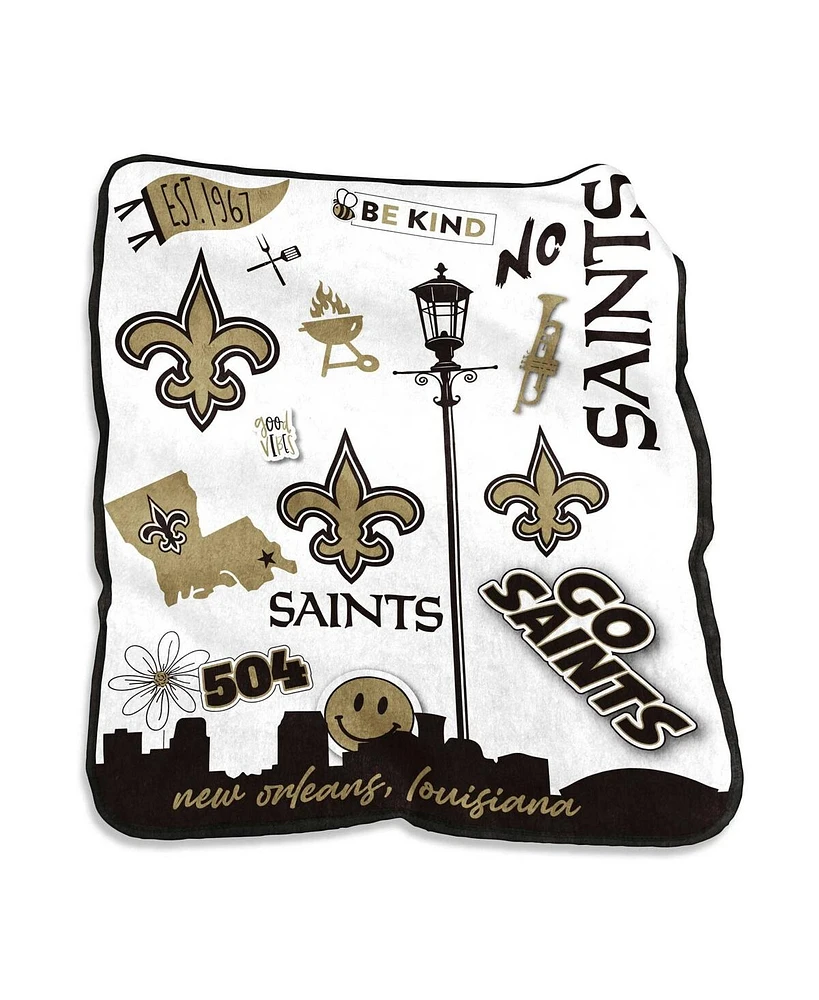 New Orleans Saints 50'' x 60'' Native Raschel Plush Throw Blanket