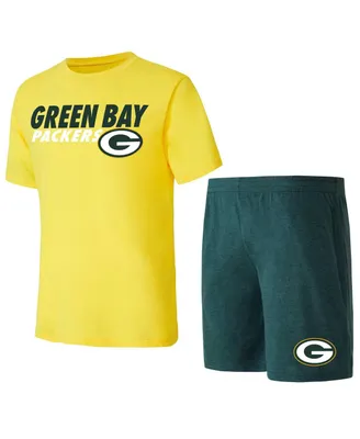 Men's Concepts Sport Green, Gold Green Bay Packers Meter T-shirt and Shorts Sleep Set
