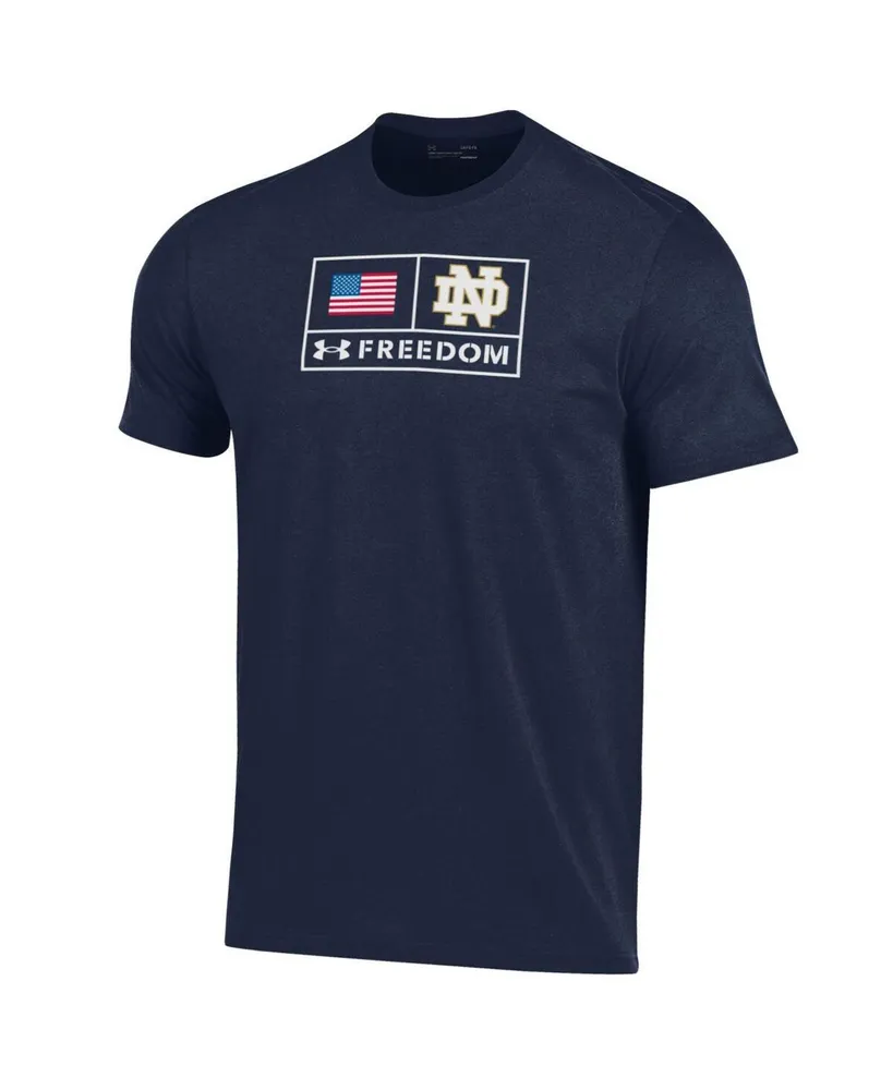 Men's Under Armour Navy Notre Dame Fighting Irish Freedom Performance T-shirt