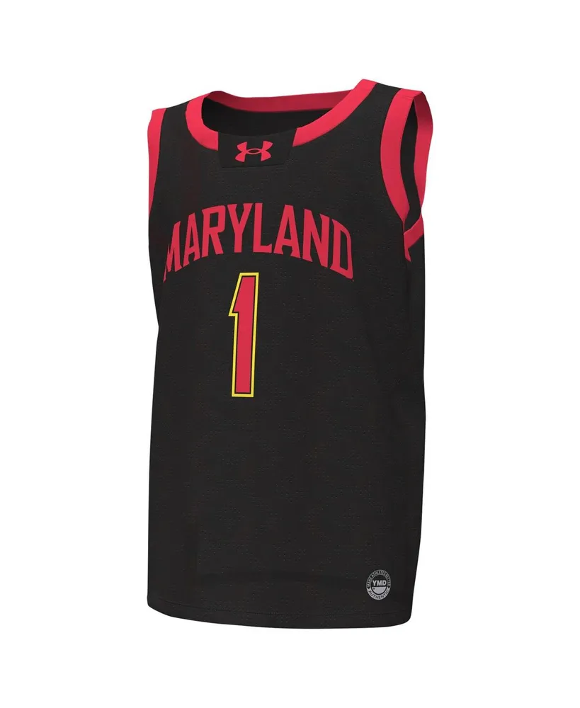 Big Boys Under Armour #1 Black Maryland Terrapins Replica Basketball Jersey