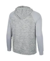 Men's Colosseum Gray Miami Hurricanes Cybernetic Raglan Quarter-Zip Hooded Top