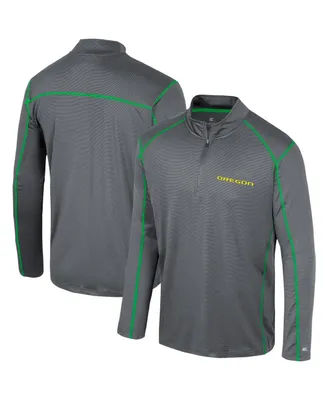 Men's Colosseum Black Oregon Ducks Cameron Quarter-Zip Windshirt