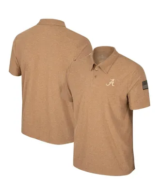 Men's Colosseum Khaki Alabama Crimson Tide Oht Military-Inspired Appreciation Cloud Jersey Desert Polo Shirt