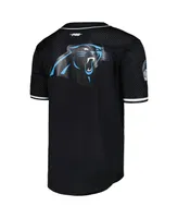 Men's Pro Standard Bryce Young Black Carolina Panthers Mesh Baseball Button-Up T-shirt