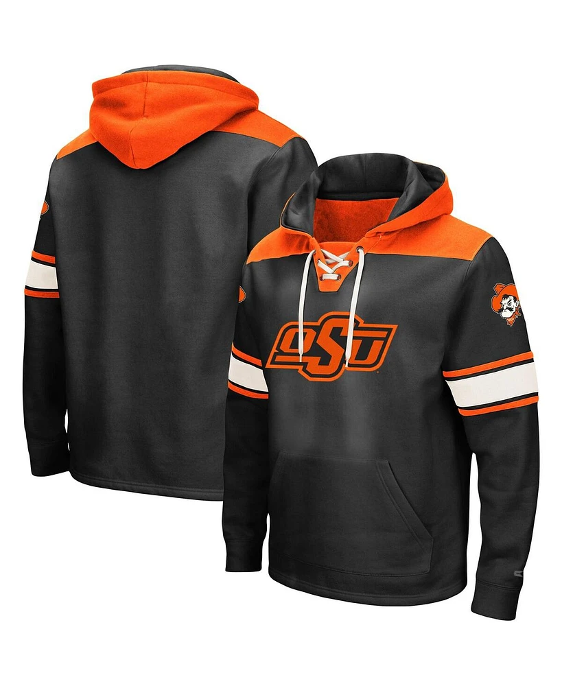 Men's Colosseum Black Oklahoma State Cowboys 2.0 Lace-Up Pullover Hoodie