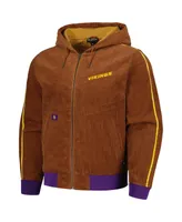 Men's and Women's The Wild Collective Brown Minnesota Vikings Corduroy Full-Zip Bomber Hoodie Jacket