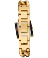 Michael Kors Women's Mk Chain Lock Three-Hand Tortoise and Gold-Tone Stainless Steel Watch 25mm - Two