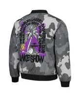 Men's and Women's The Wild Collective Gray Los Angeles Lakers 2023/24 City Edition Camo Bomber Full-Zip Jacket