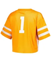 Women's Established & Co. Tennessee Orange Volunteers Fashion Boxy Cropped Football Jersey