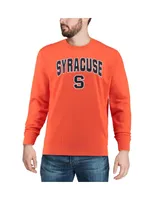 Men's Colosseum Orange Syracuse Arch and Logo Crew Neck Sweatshirt