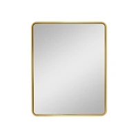 Streamdale Furniture 24x30 Inch Gold Metal Framed Wall Mount Or Recessed Bathroom Medicine Cabinet With Mirror