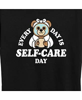Hybrid Apparel Trendy Plus Self Care Teddy Graphic T-shirt