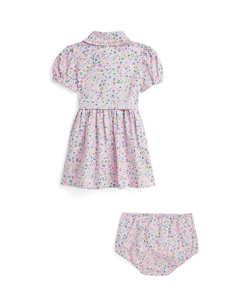 Polo Ralph Lauren Baby Girls Belted Floral Oxford Dress