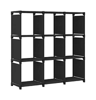 9-Cube Display Shelf Black 40.6"x11.8"x42.3" Fabric