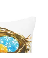 C&F Home 8" x 8" Chicks & Nest Easter Printed Small Petite Throw Pillow