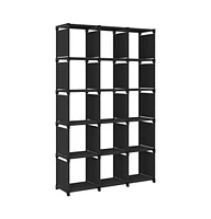 15-Cube Display Shelf Black 40.6"x11.8"x69.1" Fabric