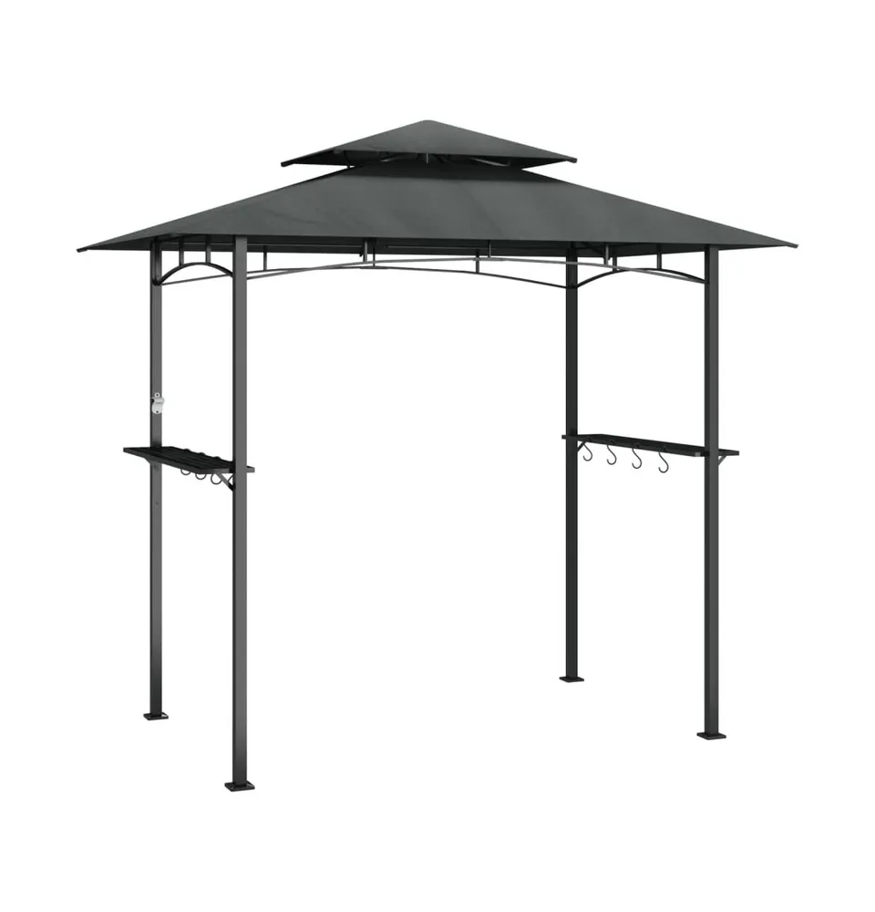 Bbq Gazebo with Side Shelves Anthracite 94.5"x59.1"x95.7" Steel