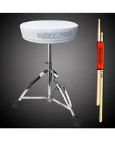 5 Core Drum Throne White| Height Adjustable Padded Seat Drum Stool