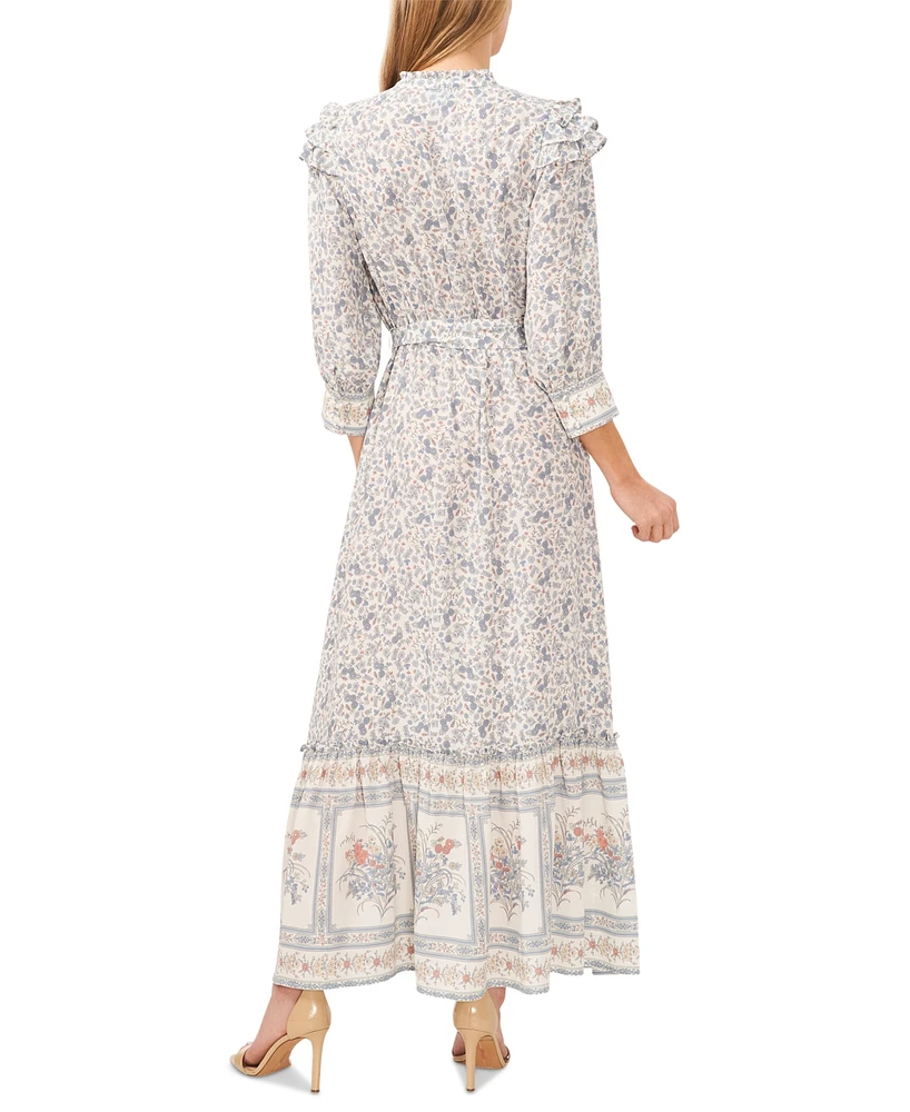 CeCe Women's Floral Long Sleeve Maxi Dress