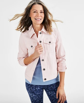 Style & Co Women's Classic Denim Jacket, Regular Petite, Created for Macy's