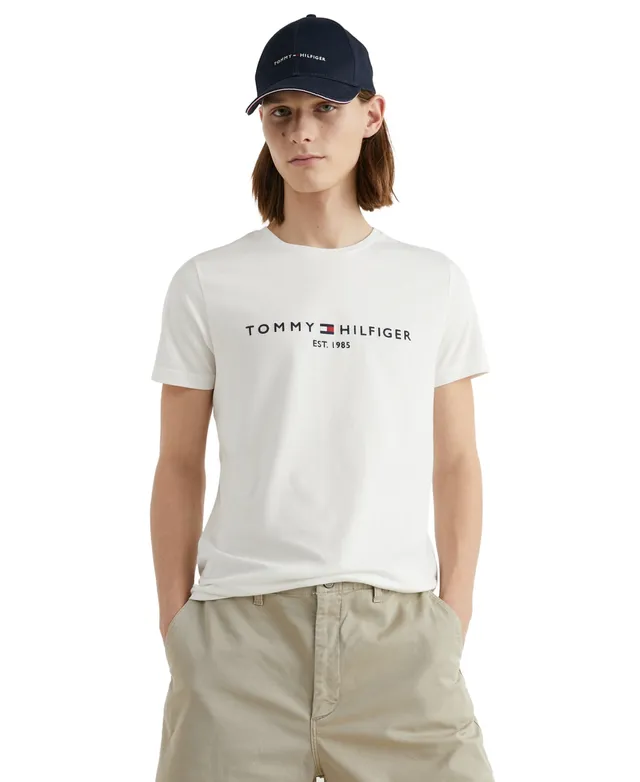 Tommy Hilfiger Men's Embroidered Laurel Logo Cotton T-Shirt