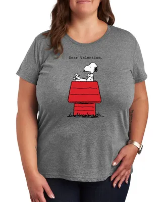 Air Waves Trendy Plus Peanuts Snoopy Valentine's Day Graphic T-shirt