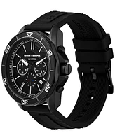 A|X Armani Exchange Men's Spencer Chronograph Black Silicone Watch 44mm