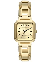 A|X Armani Exchange Women's Three Hand Gold-Tone Stainless Steel Watch 27mm