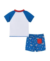 Andy & Evan Little Boys Toddler/Child Striped Raglan Rashguard and Boardshort