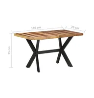 Dining Table 55.1"x27.6"x29.5" Solid Wood with Honey Finish