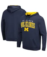 Men's Colosseum Navy Michigan Wolverines Resistance Pullover Hoodie